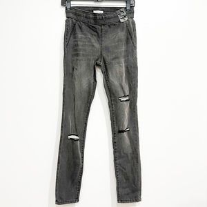 NWT Gray Wash Distressed Denim Legging